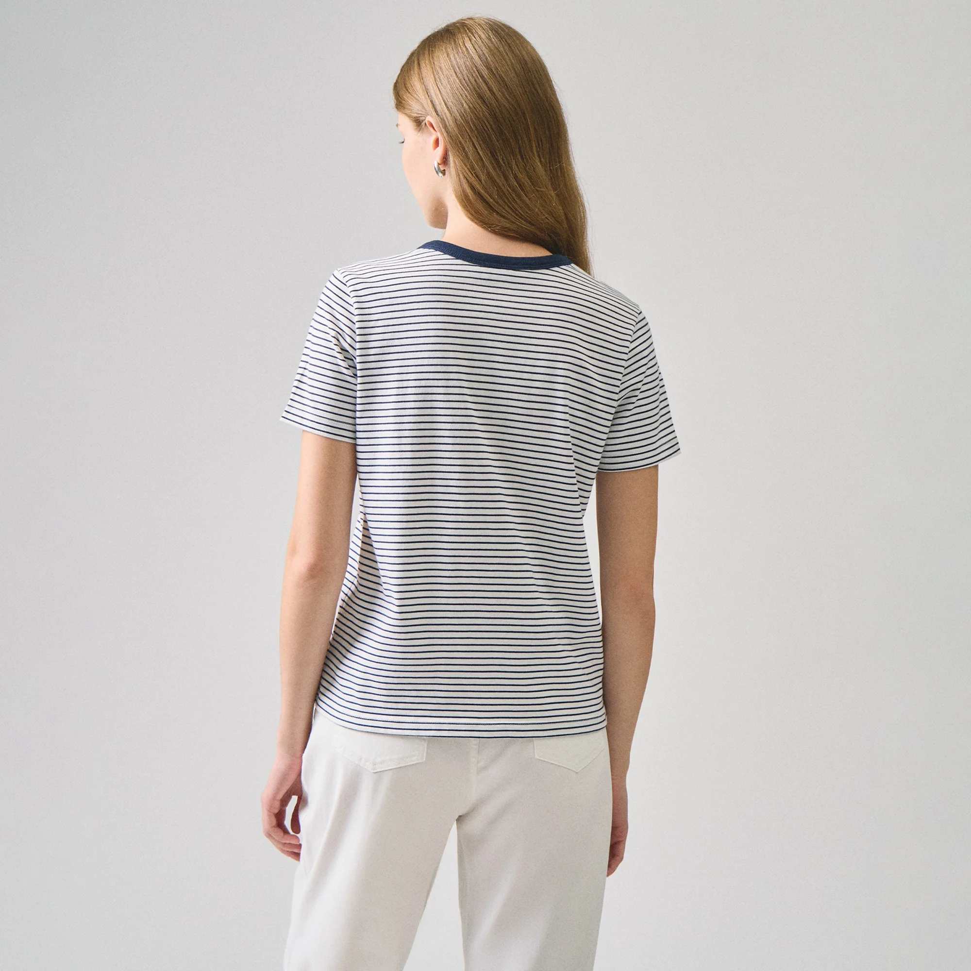 Striped T-Shirt With Crest Embroidery - Image 3