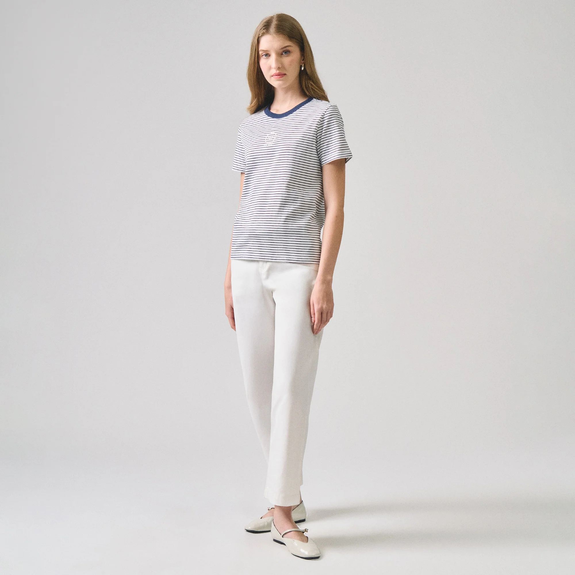 Striped T-Shirt With Crest Embroidery - Image 5