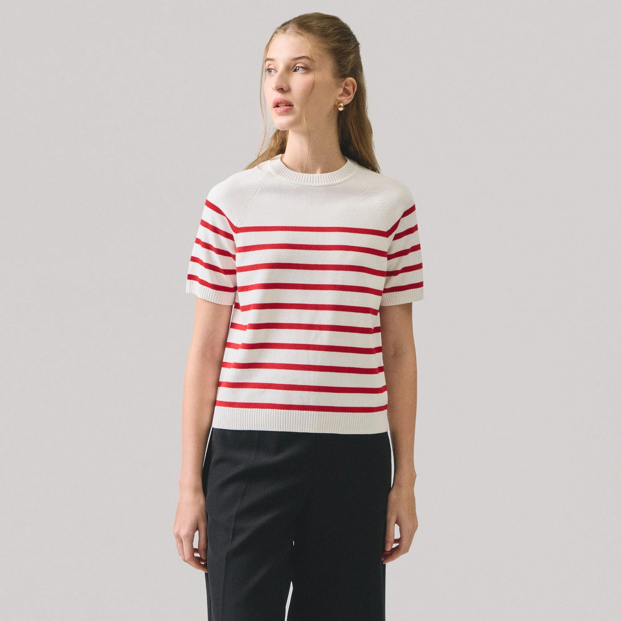Stripes Raglan Knit Top