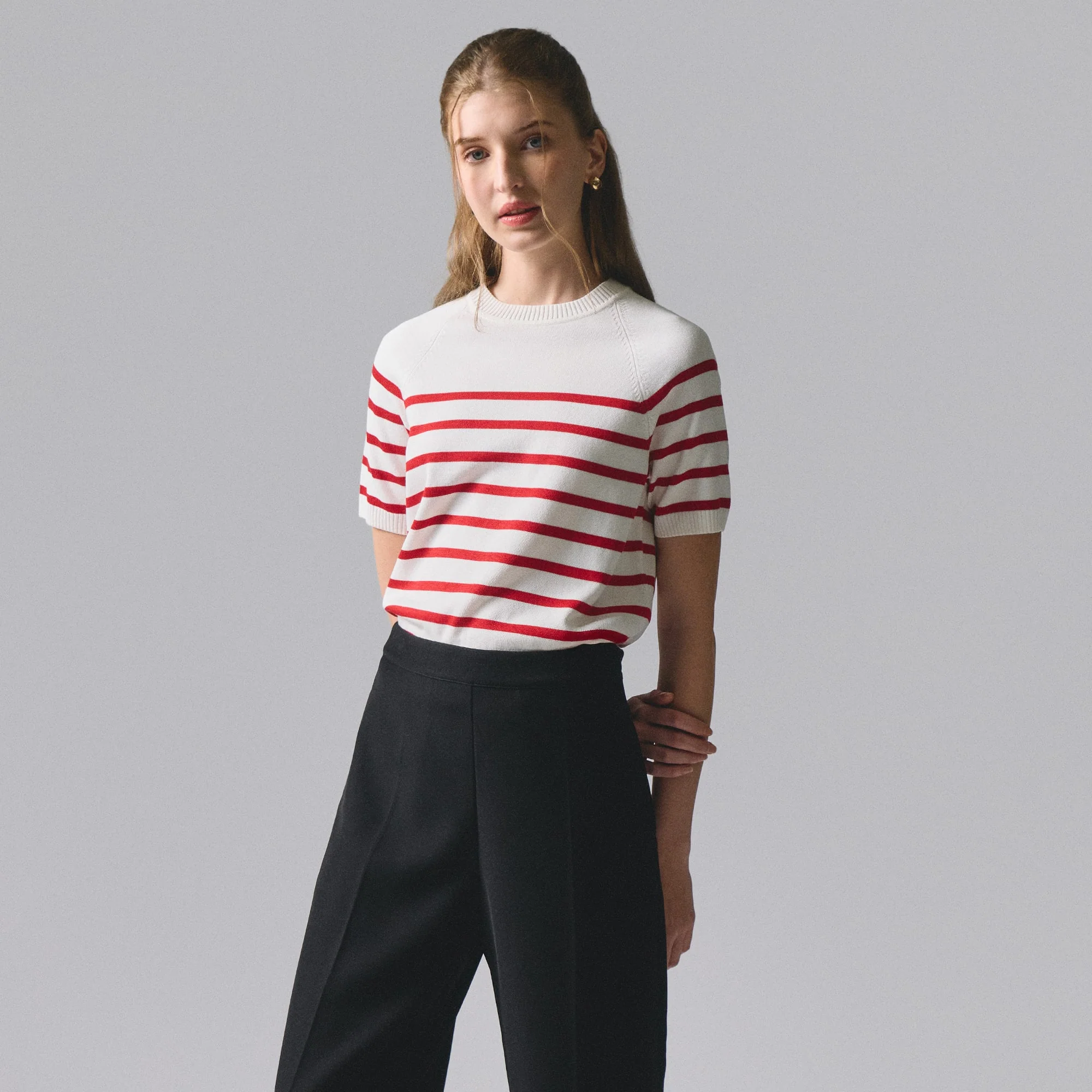 Stripes Raglan Knit Top - Image 3