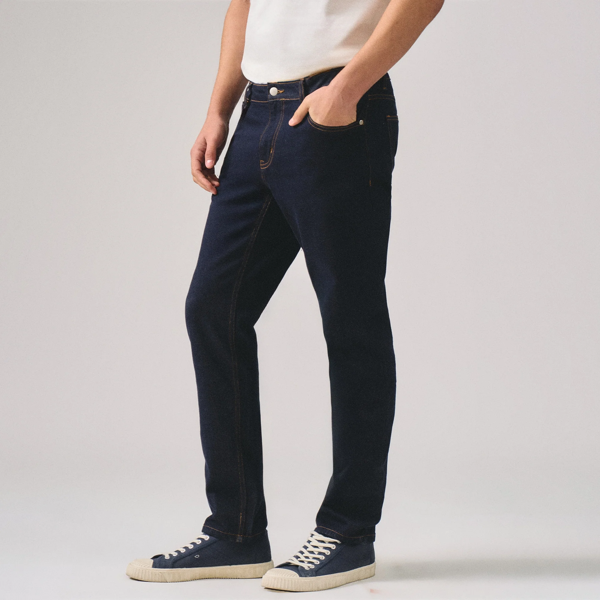 Tapered Dark Washed Denim - Image 3
