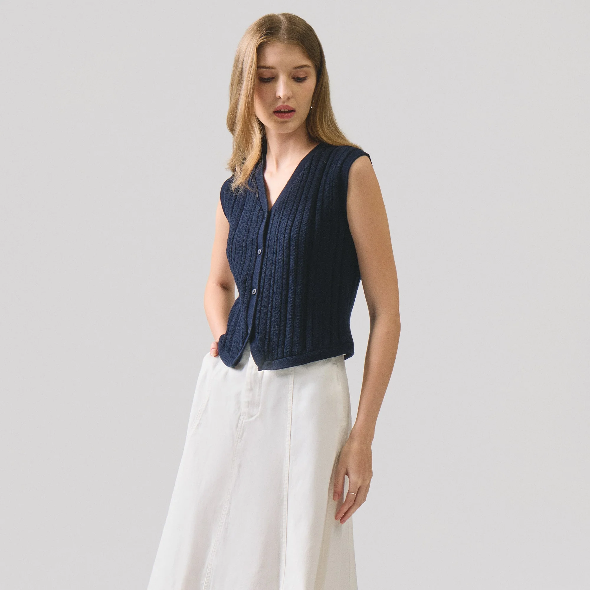 Textured Knit Vest