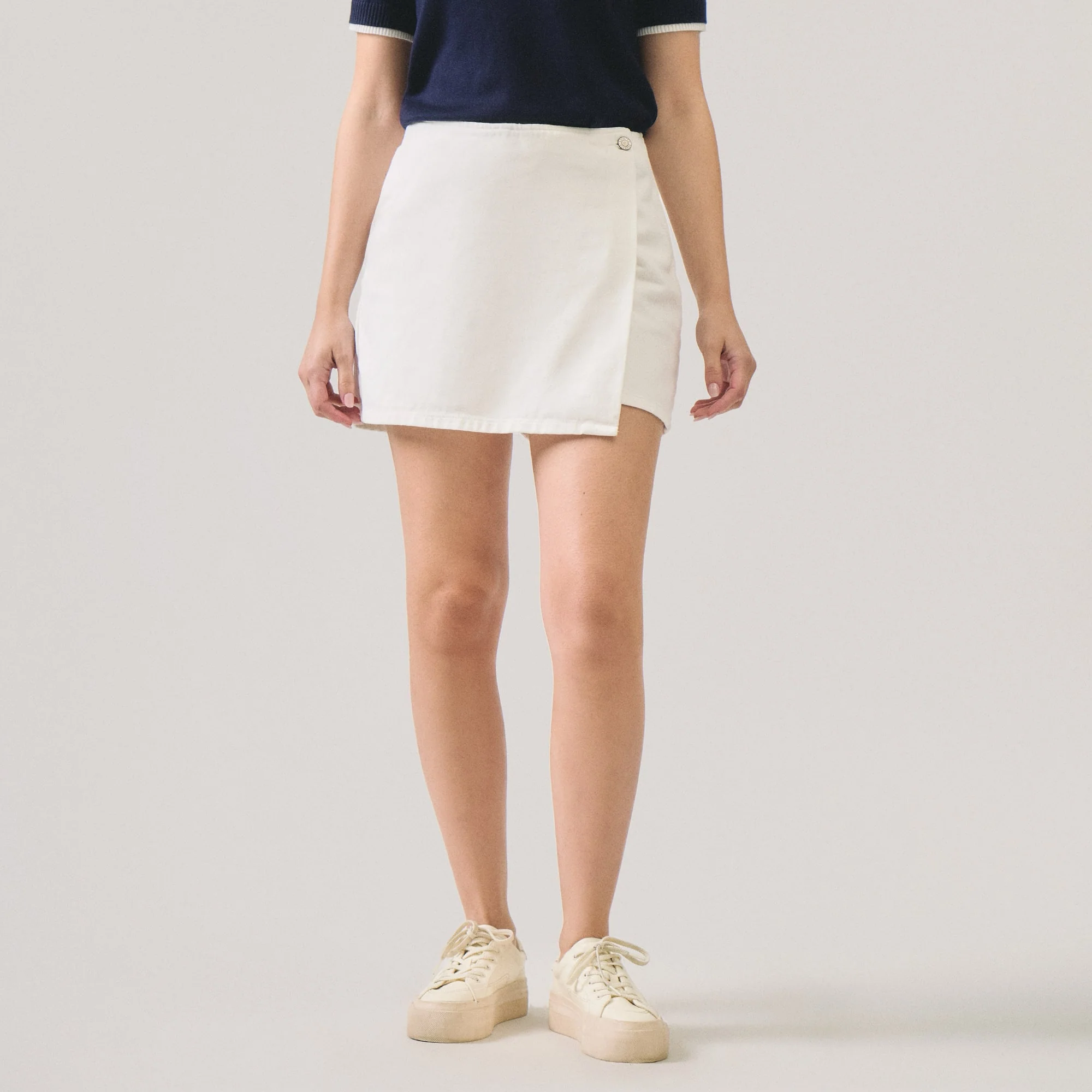 White Twill Skort