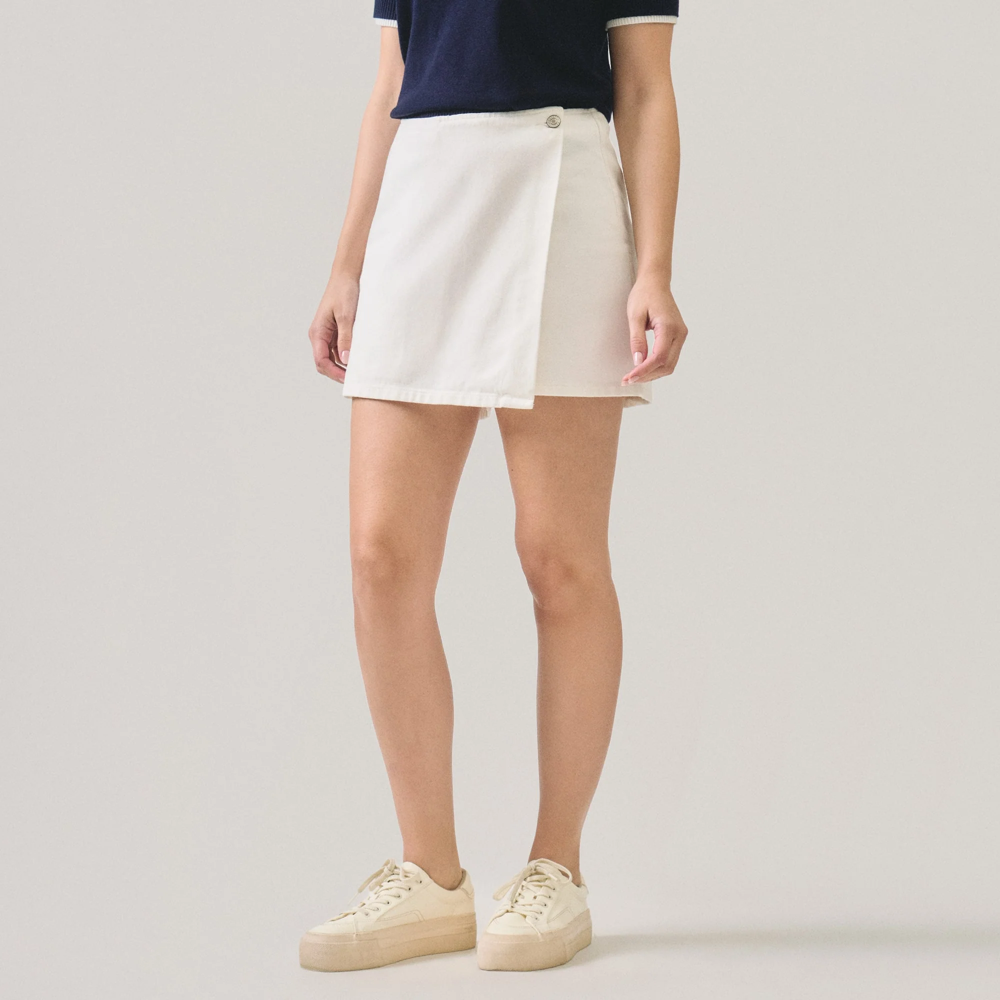 White Twill Skort - Image 3
