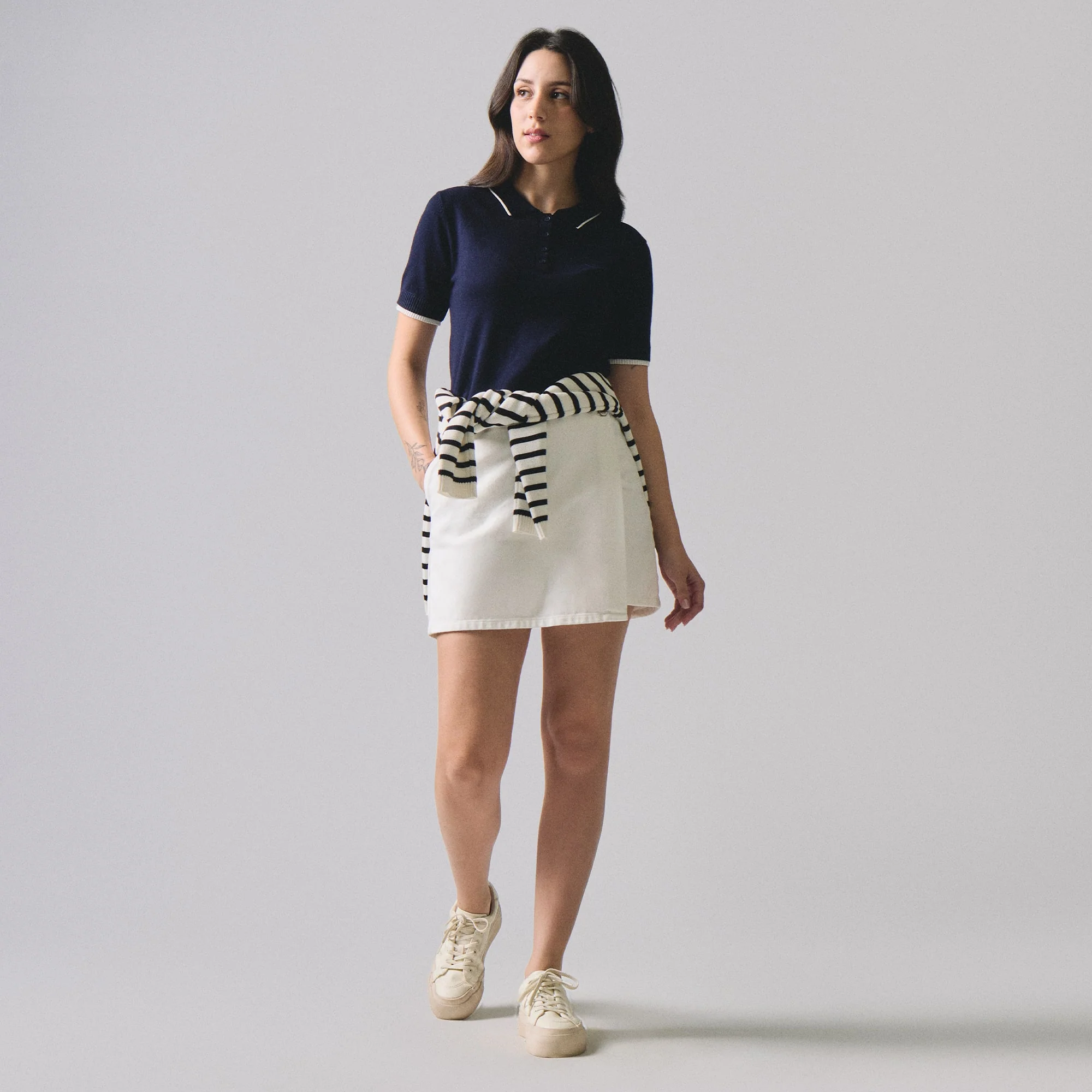 White Twill Skort - Image 5